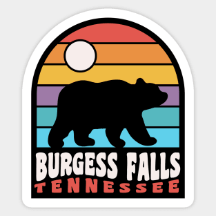 Burgess Falls State Park Hiking Tennessee Bear Retro Sticker